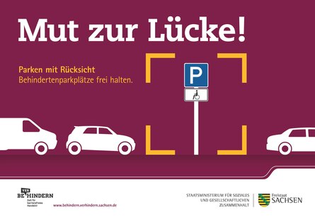 Kampagne gegen Falschparken auf Behindertenparkplätzen des Sächsischen Sozialministeriums