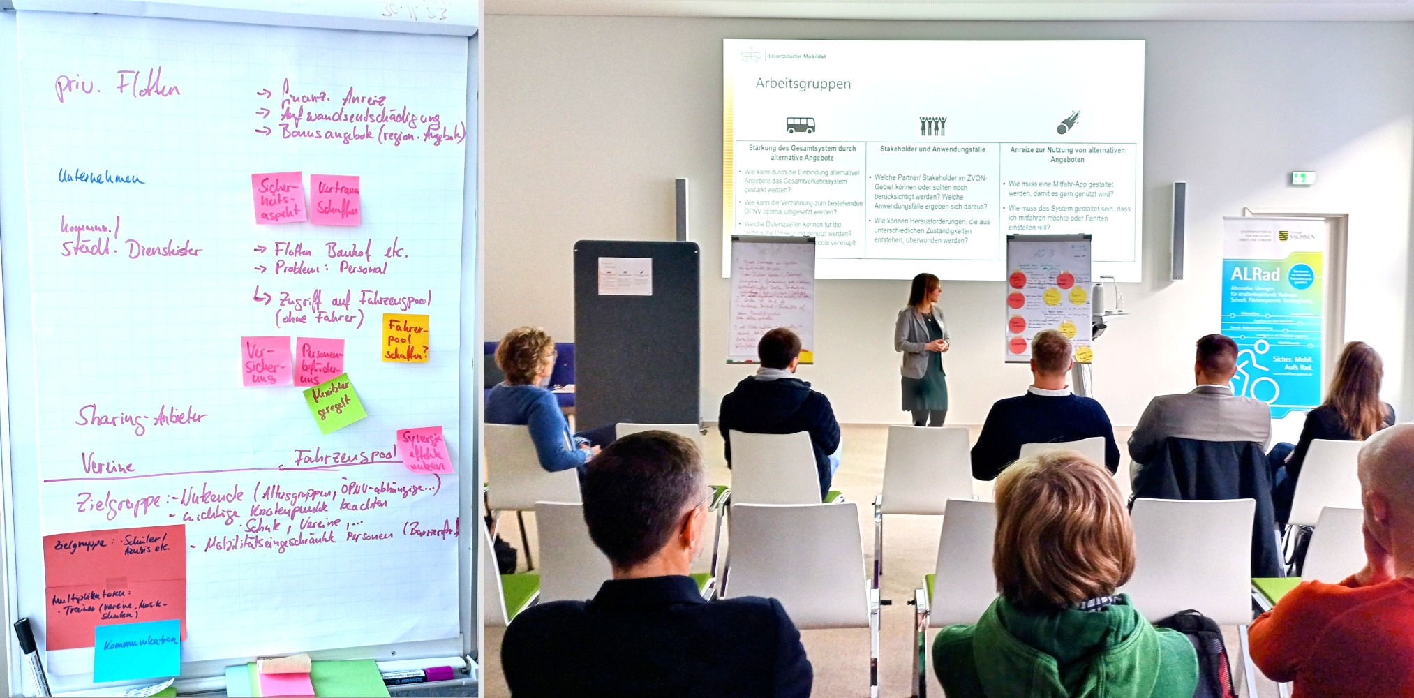 Flipchart zur Arbeitsgruppe "Stakeholder und Anwendungsfälle" ... und Vorstellung der Workshop-Ergebnisse durch Heike Schleussner (ENO)