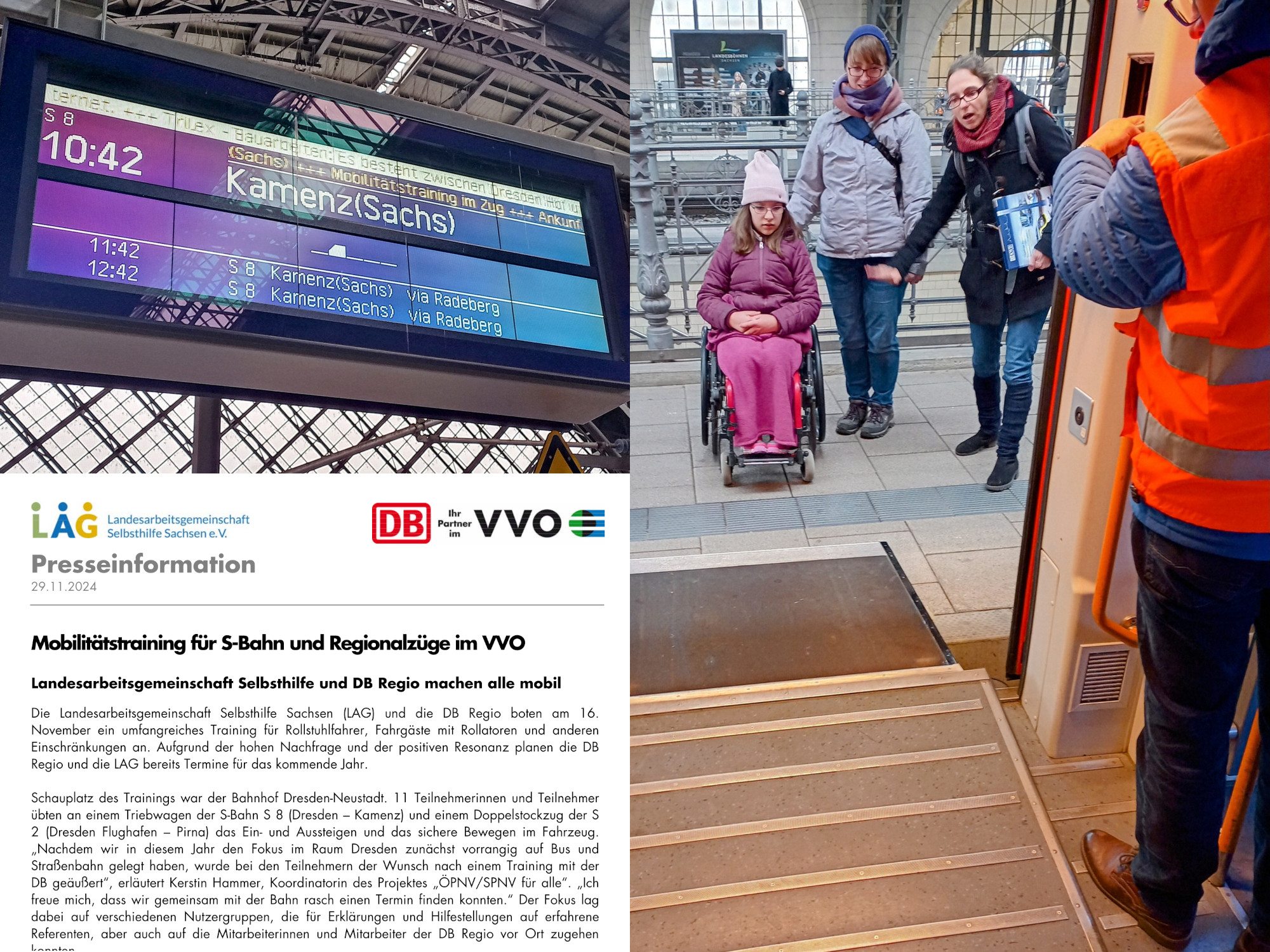 Presseinformation zu Mobilitätstraining für S-Bahn und Regionalzüge im VVO